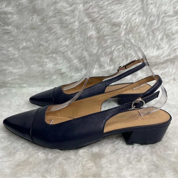 NWOB NATURALIZER BANKS SLINGBACK FRENCH NAVY BLUE LEATHER SIZE 10W - Picture 10 of 13